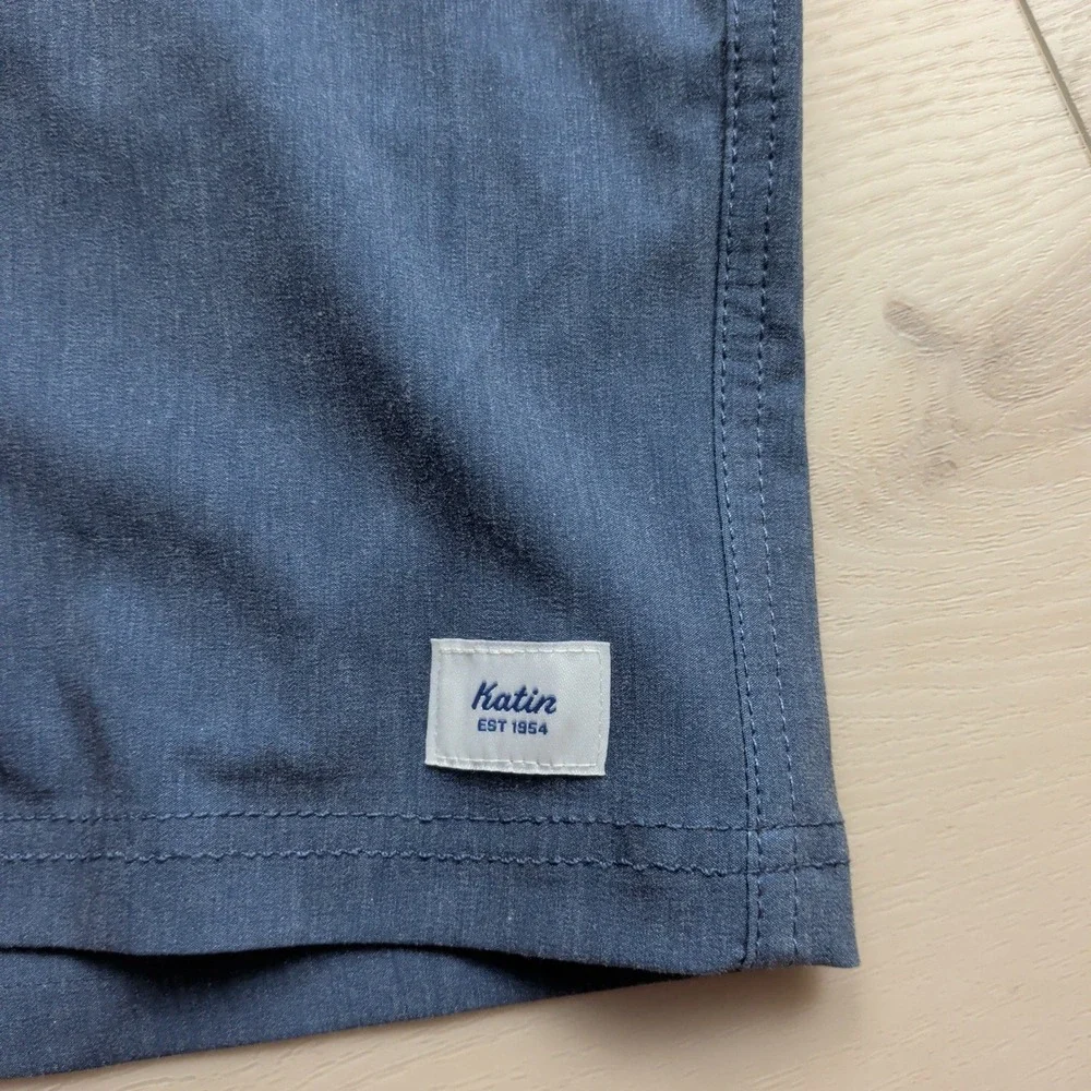 Katin‎ Board Shorts Mens 36 Blue Striped Retro Surf Trunks Swim Beach